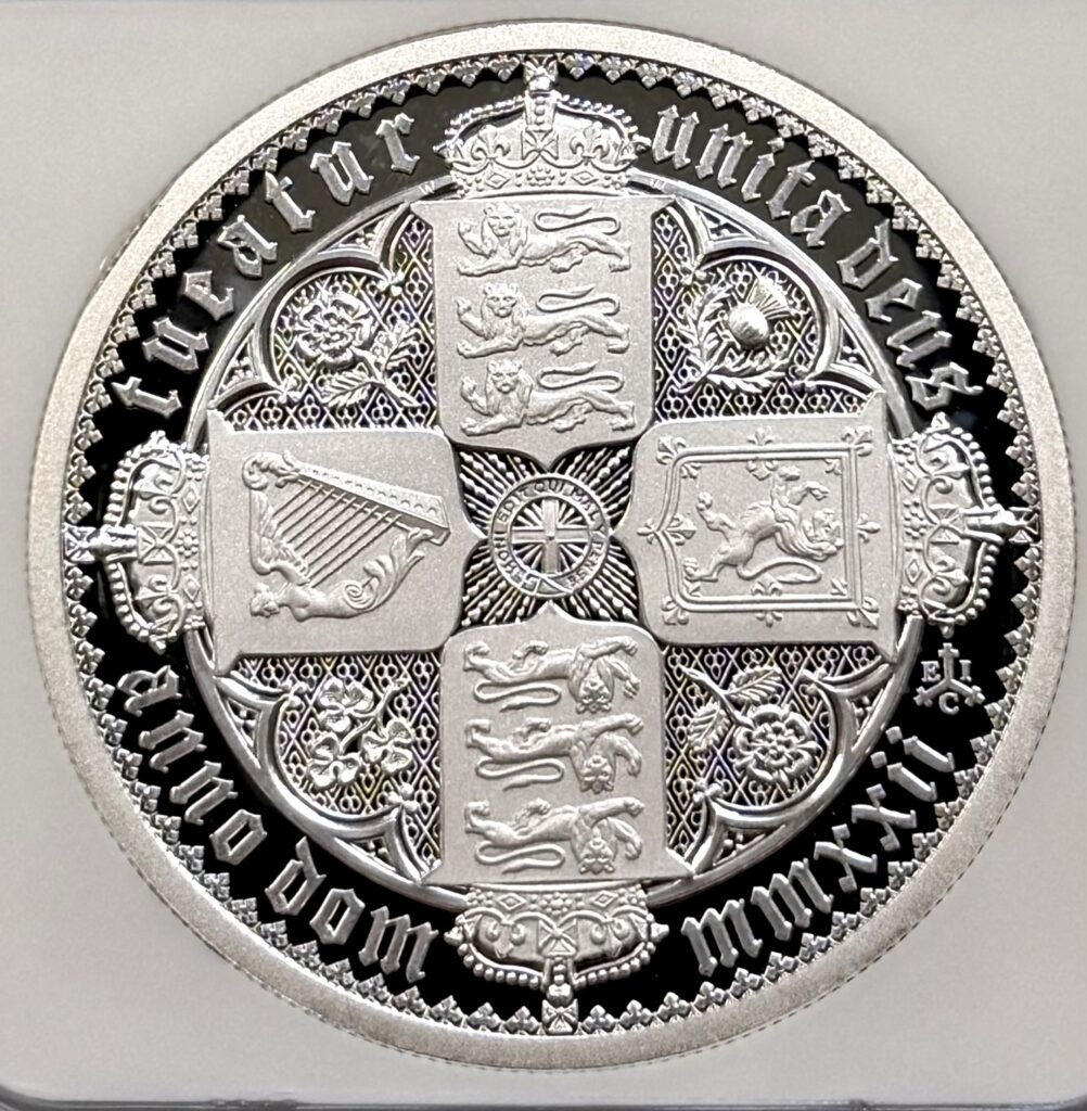 2022 St Helena Gothic Crown coin obverse PF70 Ultra Cameo