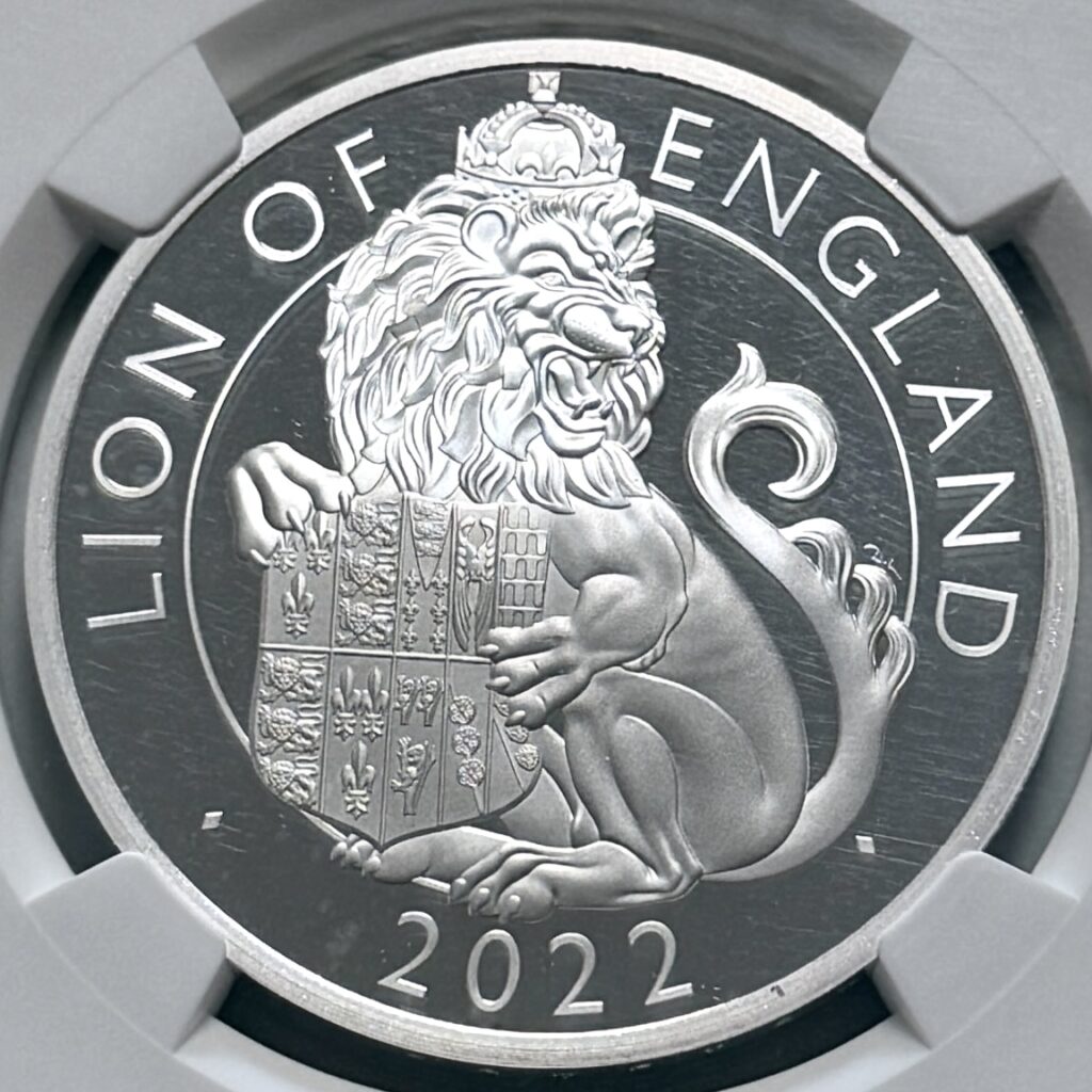 2022 Great Britain Tudor Beasts Lion of England £2 silver proof coin graded NGC PF70 Ultra Cameo curated by Falju Coins