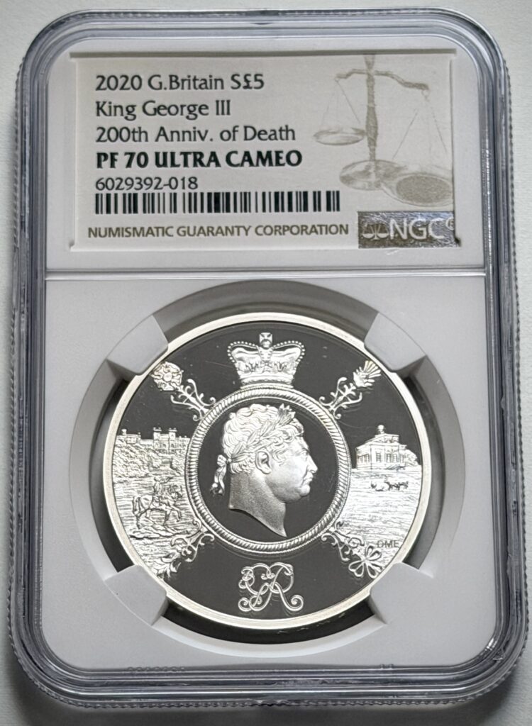 George iii 2020 NGC PF70 slab coin curated by Falju Coins
