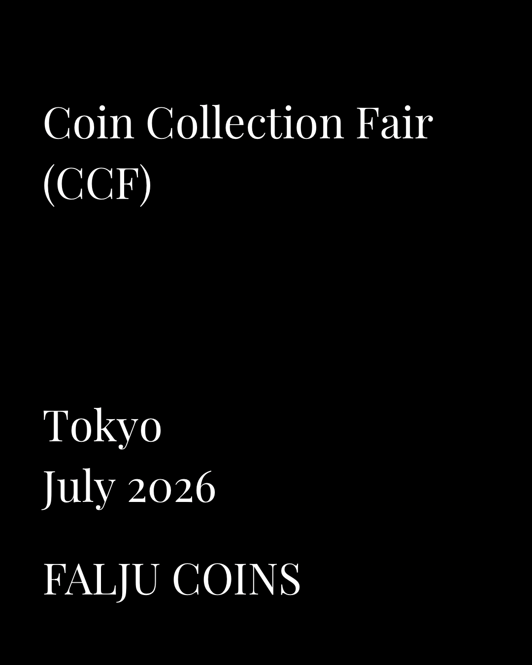 Coin Collection Fair (CCF) 2026 brochure photographed during a market visit in Tokyo.