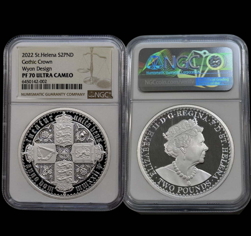 2022 St. Helena Gothic Crown PF70 Ultra Cameo. Mintage is one factor in determining a coin’s value, together with rarity, condition, certification, and collector demand.